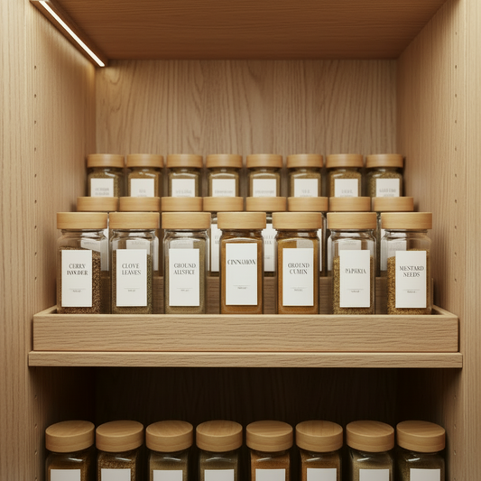 Spice Labels & Jars - Bamboo Set