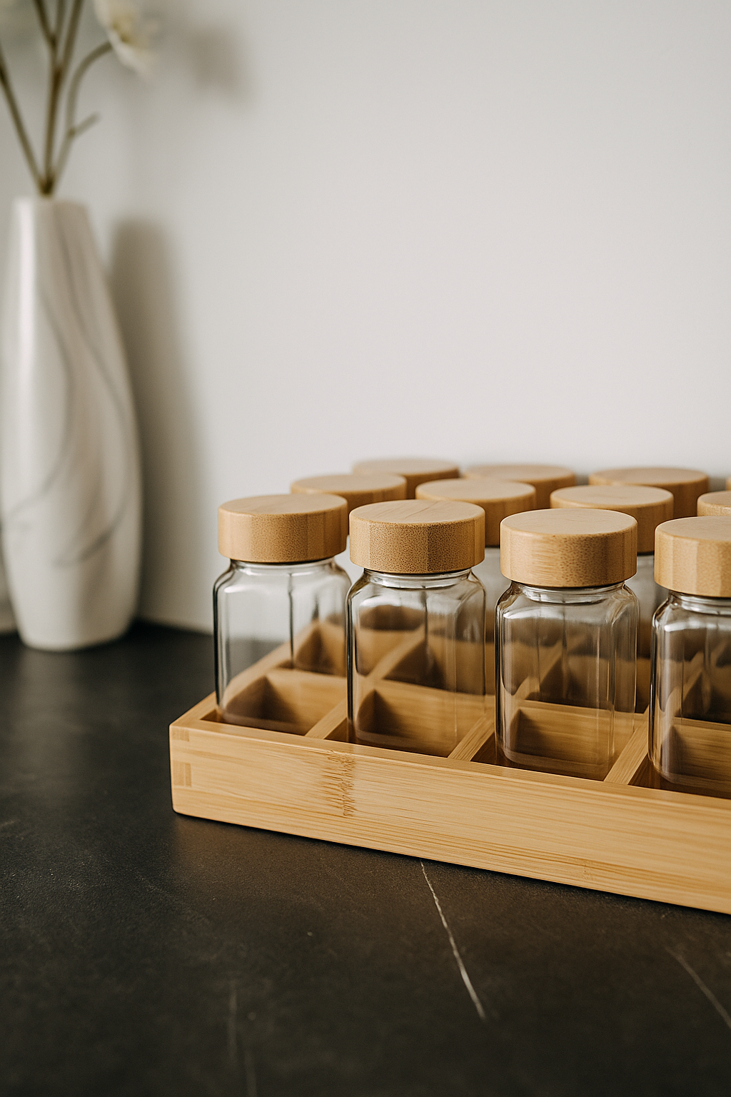 Bamboo Wood Line - Spice Jars