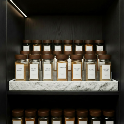 Étiquettes & Pots à épices - Gamme Acacia