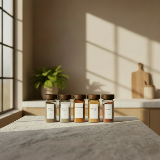 Spice Labels & Jars - Acacia Set