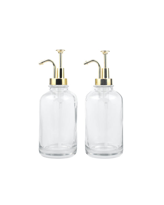 Glass Syrup Dispenser - Gold & Silver