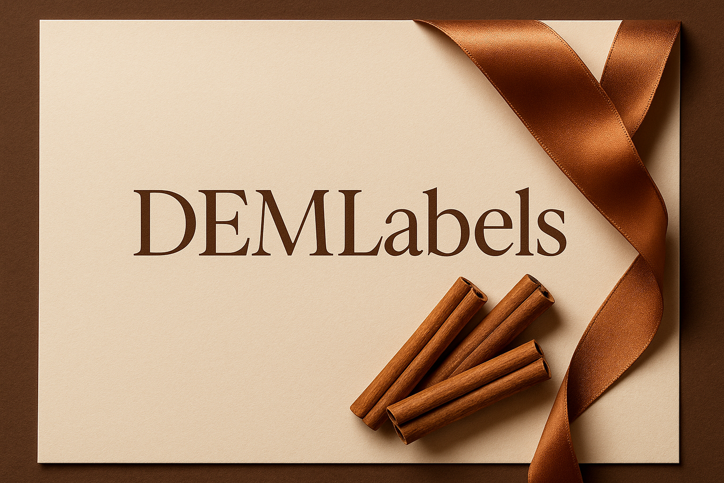 let take the last image created, let use the ruban is the right corner as it is going around the corner so in oblique . lets try to add some element you have mentionned before. cinnamon stick for exemple. D.E.M Labels in one workd not in 2