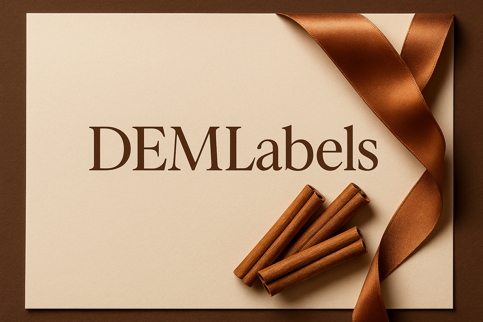 let take the last image created, let use the ruban is the right corner as it is going around the corner so in oblique . lets try to add some element you have mentionned before. cinnamon stick for exemple. D.E.M Labels in one workd not in 2