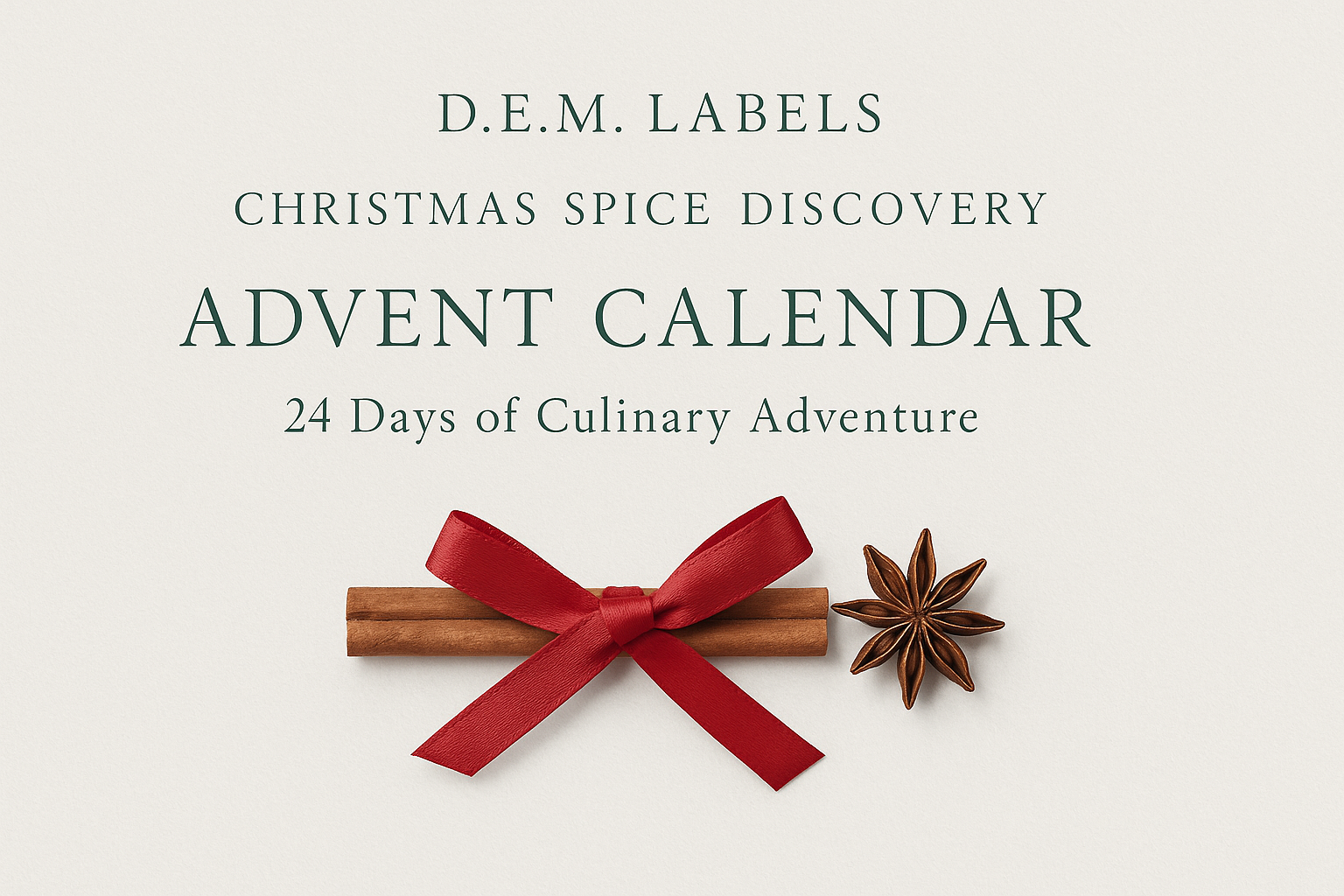 Sophisticated advent calendar with smaller fonts and deep forest green text